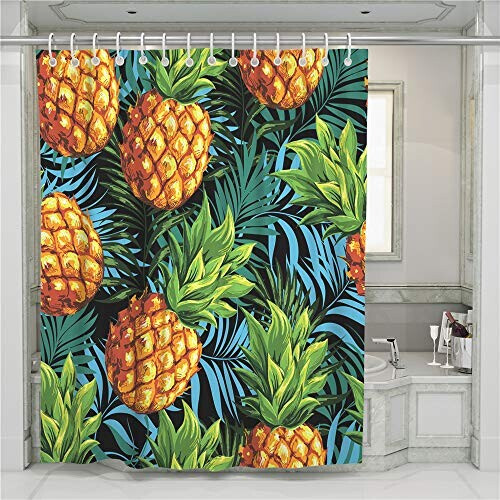 Rideau de douche Ananas bleu vert 180x180 cm variant 1 