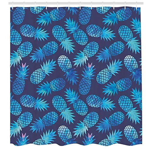Rideau de douche Ananas nuit bleu turquoise 175x240 cm variant 0 