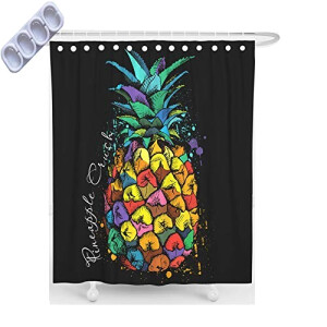 Rideau de douche Ananas noir 90x180 cm