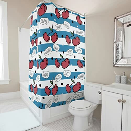 Rideau de douche Cerise multicolore 91x180 cm