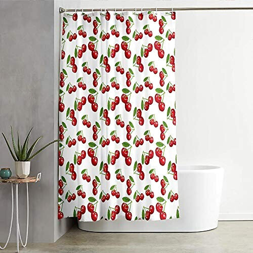 Rideau de douche Cerise rouge sur blanc 150x180 cm variant 0 