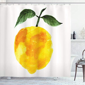 Rideau de douche Citron jaune orange vert 175x220 cm
