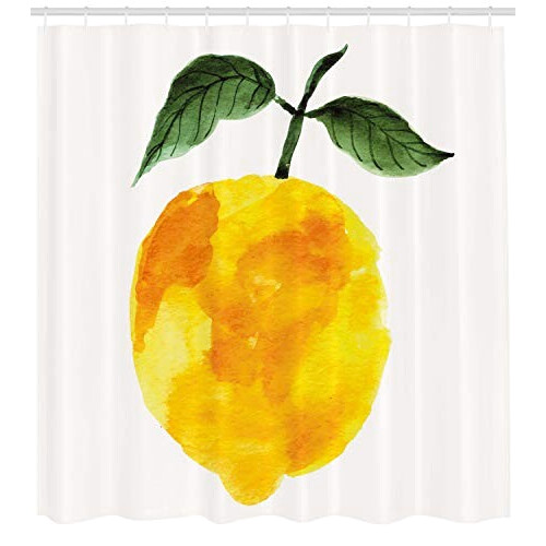 Rideau de douche Citron jaune orange vert 175x220 cm variant 0 