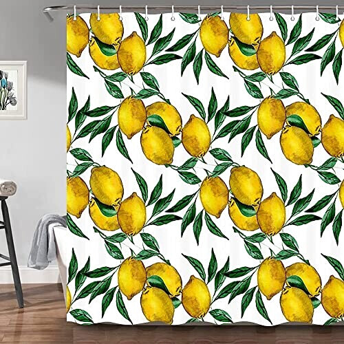 Rideau de douche Citron 180x180 cm