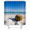 Rideau de douche Noix de coco blanc bleu 120x180 cm - miniature