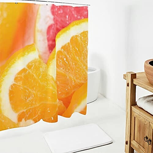 Rideau de douche Orange Fruit blanc 150x200 cm variant 0 