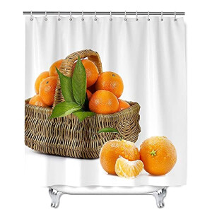 Rideau de douche Orange Fruit corbeille de fruits 90x180 cm