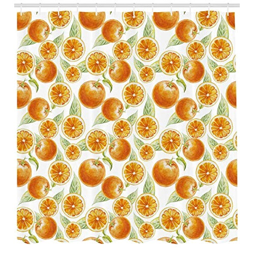 Rideau de douche Orange Fruit photo 180x180 cm