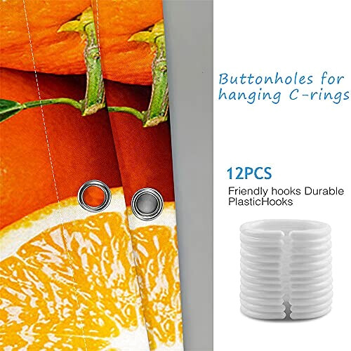 Rideau de douche Orange Fruit orange 90x180 cm variant 2 