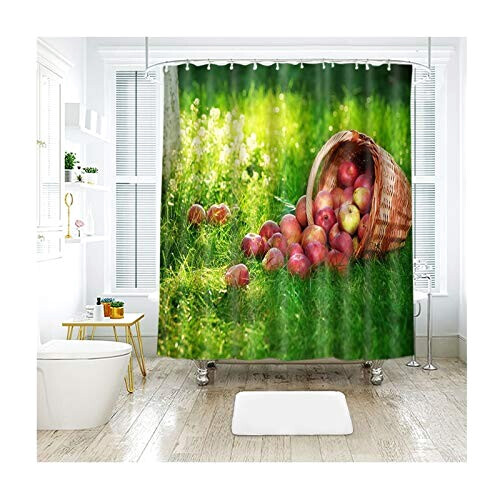 Rideau de douche Pomme multicolore 200x180 cm