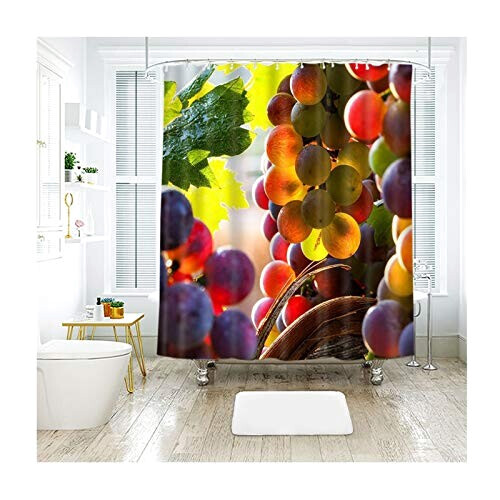 Rideau de douche Raisin multicolore 180x200 cm