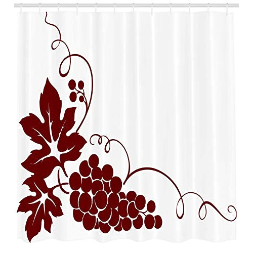 Rideau de douche Raisin bourgogne et blanc 175x180 cm variant 0 