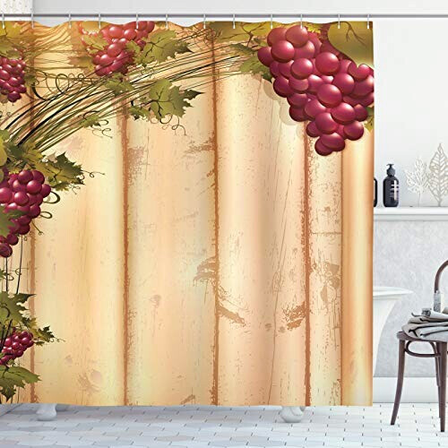 Rideau de douche Raisin sable marron ruby 175x180 cm