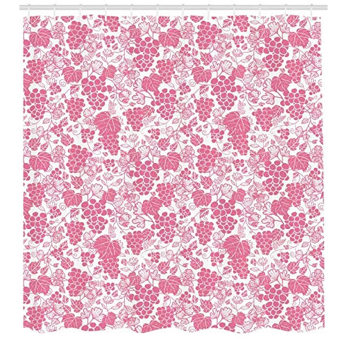 Rideau de douche Raisin pastel rose et blanc 175x200 cm variant 0 