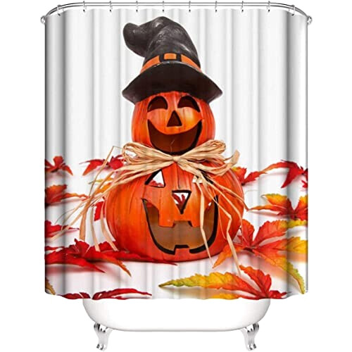 Rideau de douche Citrouille d'halloween 120x200 cm