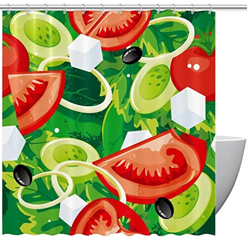Rideau de douche Tomate multi-couleur