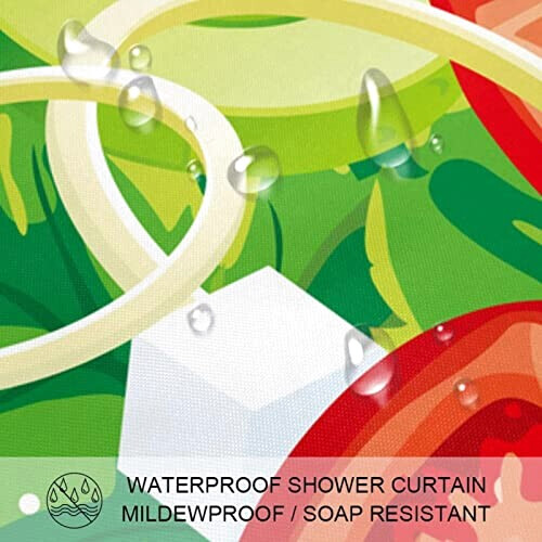 Rideau de douche Tomate multi-couleur variant 1 