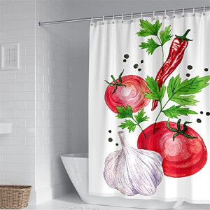Rideau de douche Tomate s rouges 130x180 cm