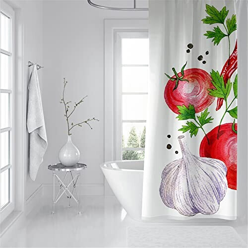 Rideau de douche Tomate s rouges 130x180 cm variant 1 