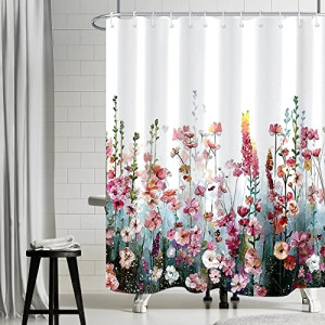 Rideau de douche Rose - Fleur - yfx 180x180 cm