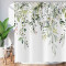 Rideau de douche Gui - Fleur - vert 180x200 cm - miniature
