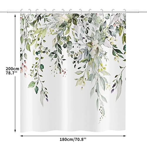 Rideau de douche Gui - Fleur - vert 180x200 cm variant 5 