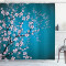 Rideau de douche Rose - Fleur - essence bleu pâle 175x200 cm - miniature