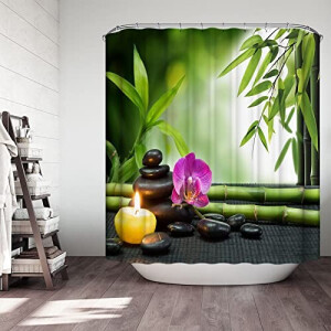 Rideau de douche Fleur vert 150x180 cm