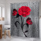 Rideau de douche Fleur rouge 180x180 cm - miniature