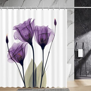 Rideau de douche Violette - Fleur - violet 180x180 cm