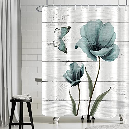 Rideau de douche Fleur yfx 180x180 cm