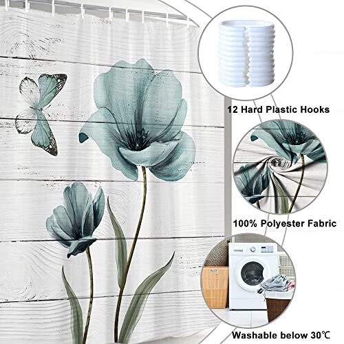 Rideau de douche Fleur yfx 180x180 cm variant 3 