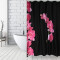 Rideau de douche Rose - Fleur - noir 30x20 cm - miniature