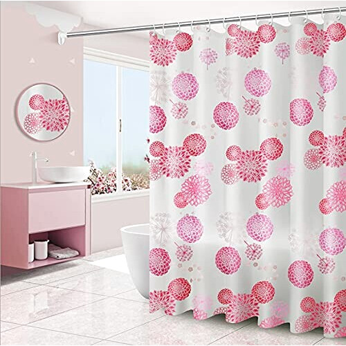 Rideau de douche Rose - Fleur - motif s - 180x200 cm