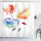 Rideau de douche Fleur orange bleu rouge 175x200 cm - miniature