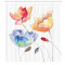 Rideau de douche Fleur orange bleu rouge 175x200 cm - miniature variant 1