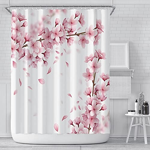 Rideau de douche Rose - Fleur - rideau douche 90x200 cm variant 1 