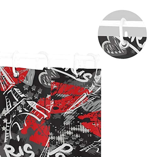Rideau de douche Paris multicolore 182.9x182.9 cm variant 3 