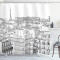 Rideau de douche Paris noir et blanc 175x200 cm - miniature