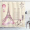 Rideau de douche Paris rose ivoire 175x180 cm - miniature