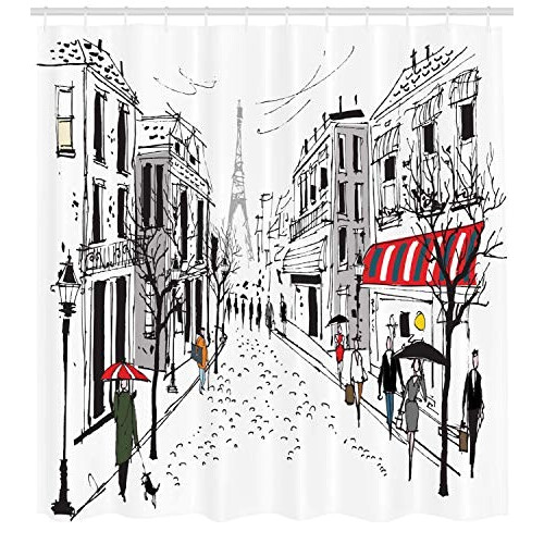 Rideau de douche Paris multicolore 175x180 cm variant 0 