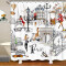 Rideau de douche Paris fille d'immeuble 180x180 cm - miniature variant 1
