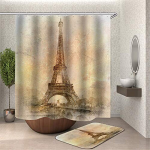 Rideau de douche Paris beige 90x180 cm