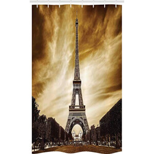 Rideau de douche Paris brun jaune 120x180 cm