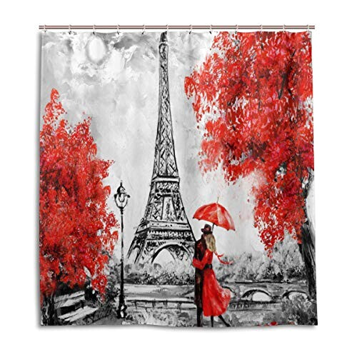 Rideau de douche Paris multicolore 167.6x182.9 cm
