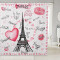 Rideau de douche Paris coeur rouge 180x200 cm - miniature