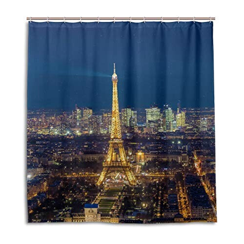 Rideau de douche Paris multicolore 168x182 cm