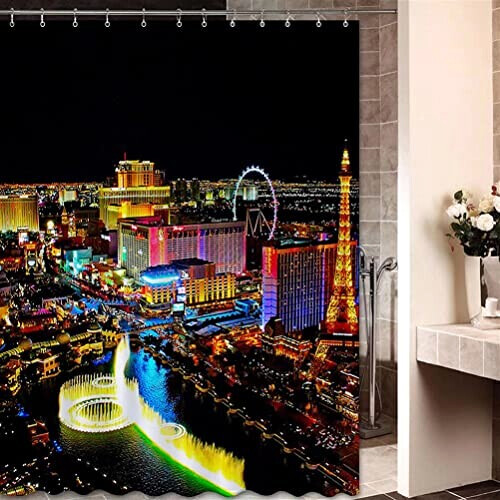 Rideau de douche Las Vegas usa- 183x183 cm