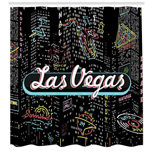 Rideau de douche Las Vegas multicolore 175x180 cm variant 0 