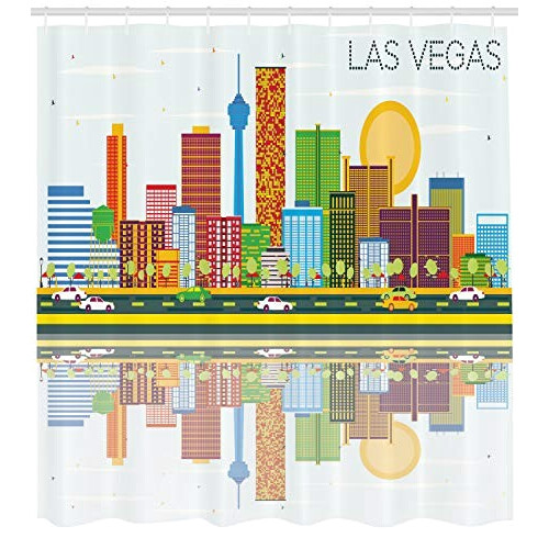 Rideau de douche Las Vegas multicolore 175x200 cm variant 0 